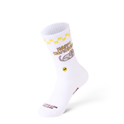 Talking Toes Happy Homebody Ribbed Crew Socks