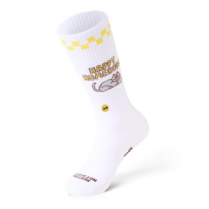 Talking Toes Happy Homebody Ribbed Crew Socks