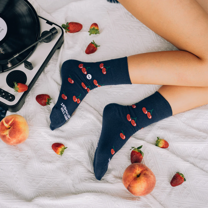 Talking Toes Cherry Cherry Crew Socks