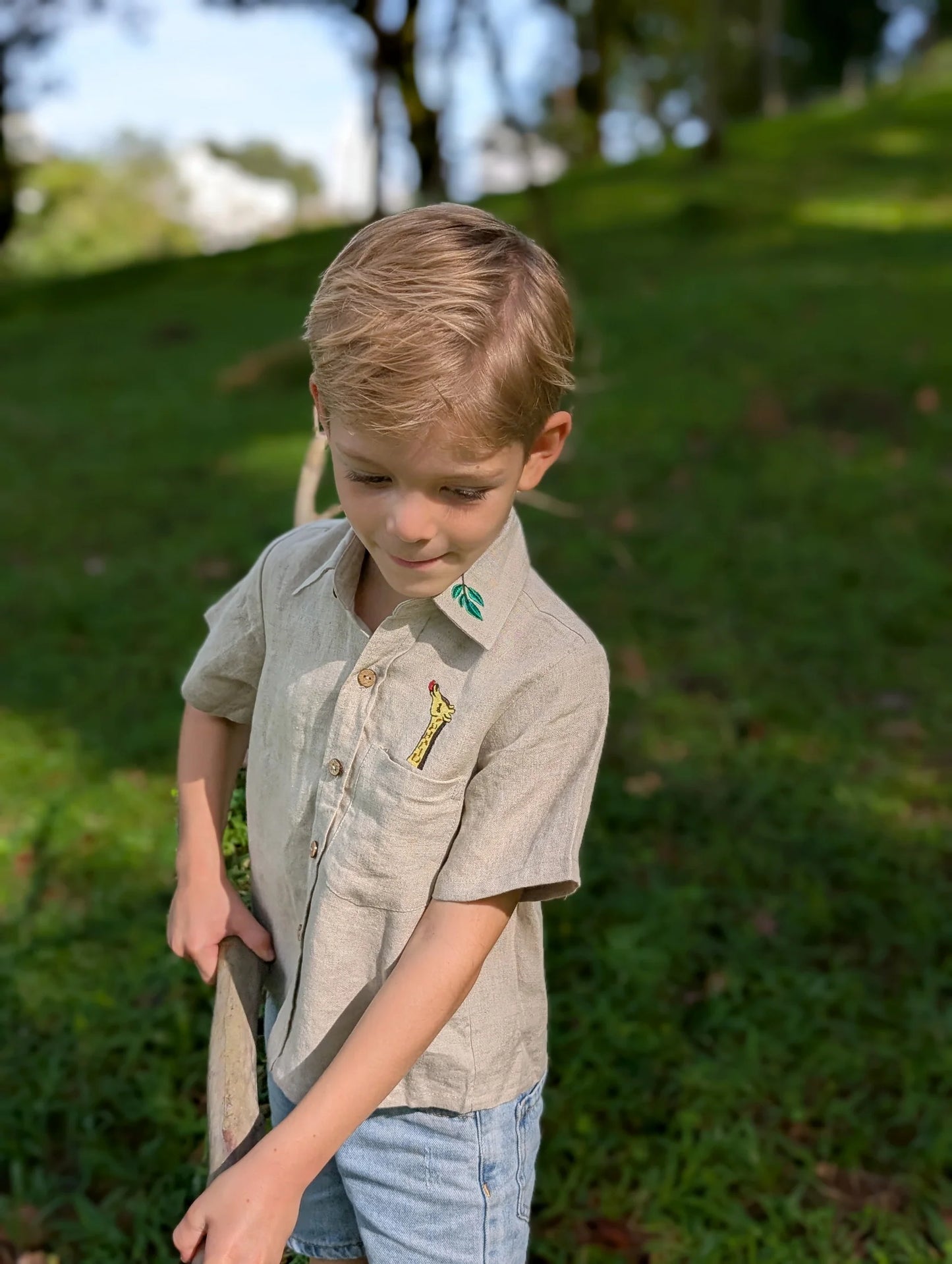 The Purestitch Giraffe Stories 100% Pure Linen Shirt