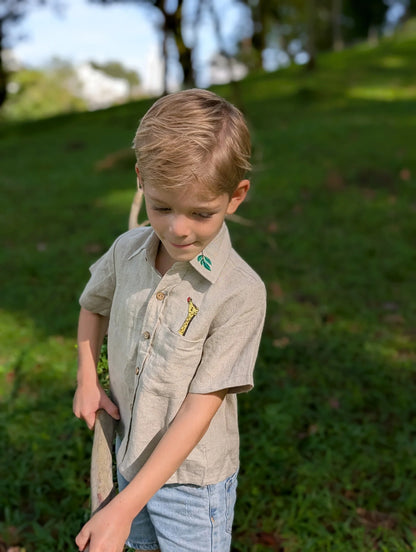 The Purestitch Giraffe Stories 100% Pure Linen Shirt