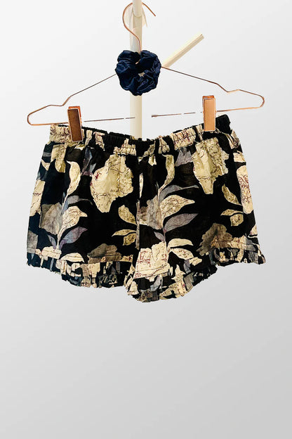 ViryaByUrbi 4-Pc cotton PJ Shorts set - Black Printed