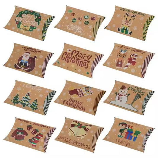 Christmas Small Pillow Boxes ( assorted designs )