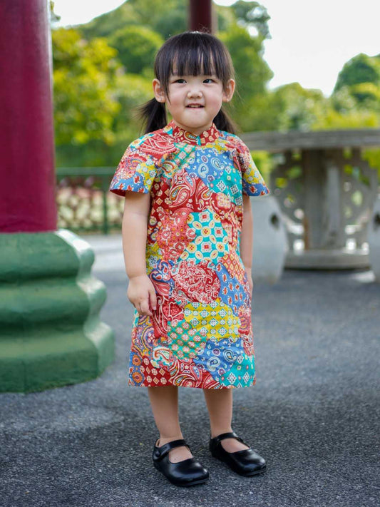 Nimbu Harmony Multicolor Girls Cheongsam Dress