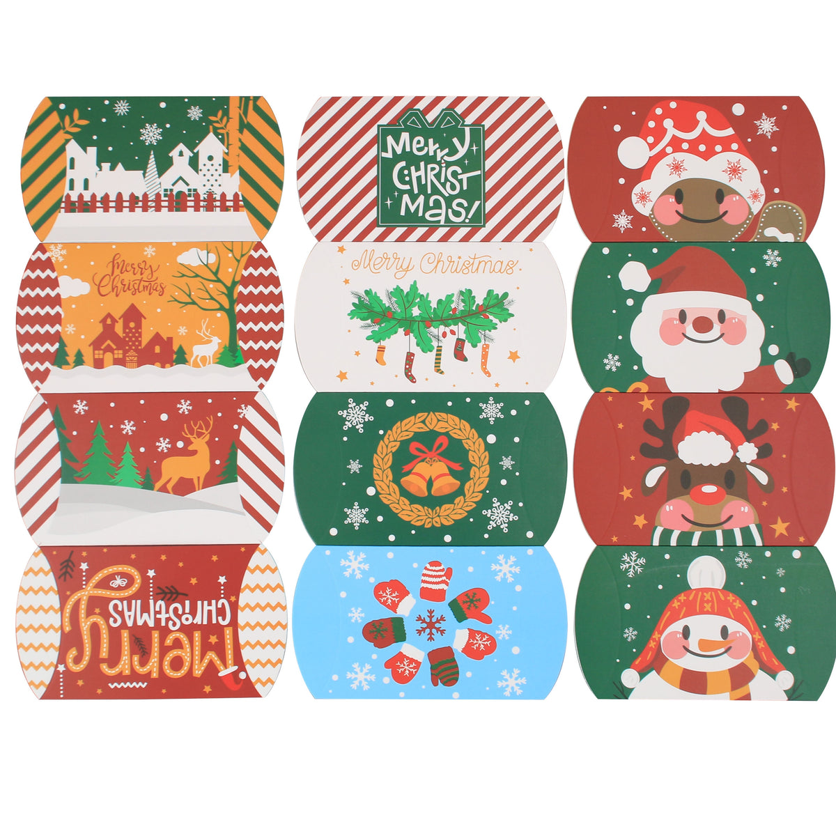 Christmas Pillow Shaped Packaging - Pack of 12