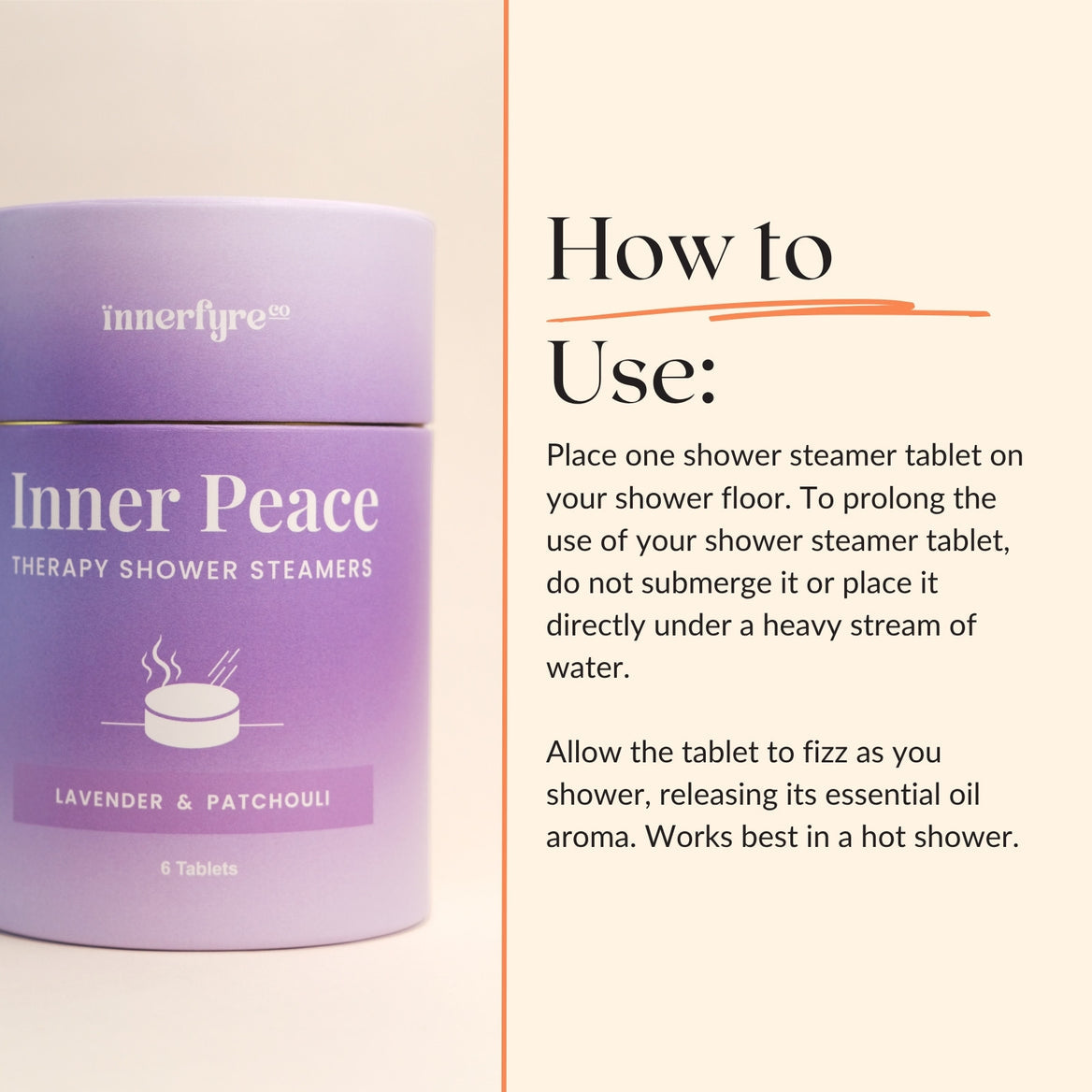 Innerfyre Inner Peace Shower Steamer – Lavender & Patchouli