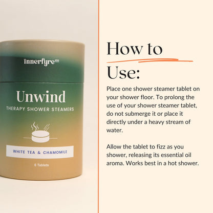 Innerfyre Unwind – White Tea & Chamomile Shower Steamer