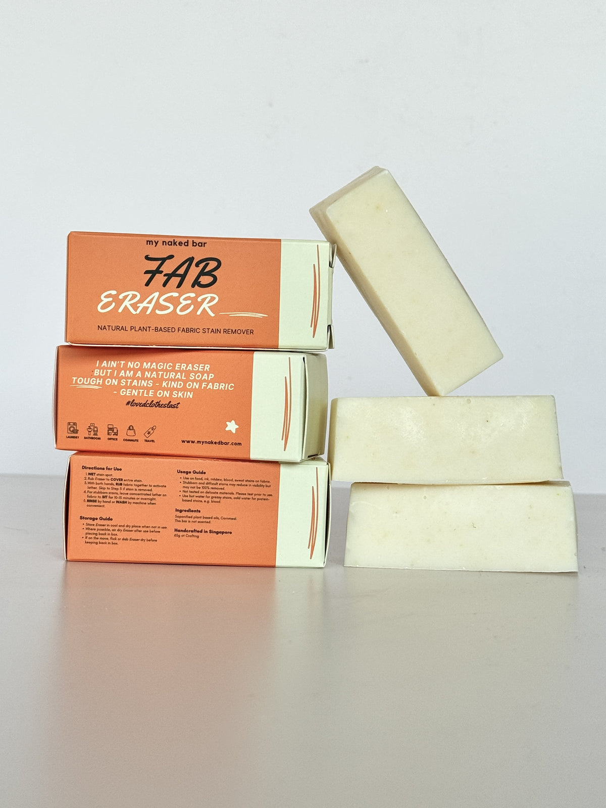 My Naked Bar FAB Eraser in Travel Box - Fabric Stain Remover Soap Bar