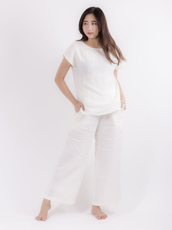 You Living Linen Short Sleeve Top