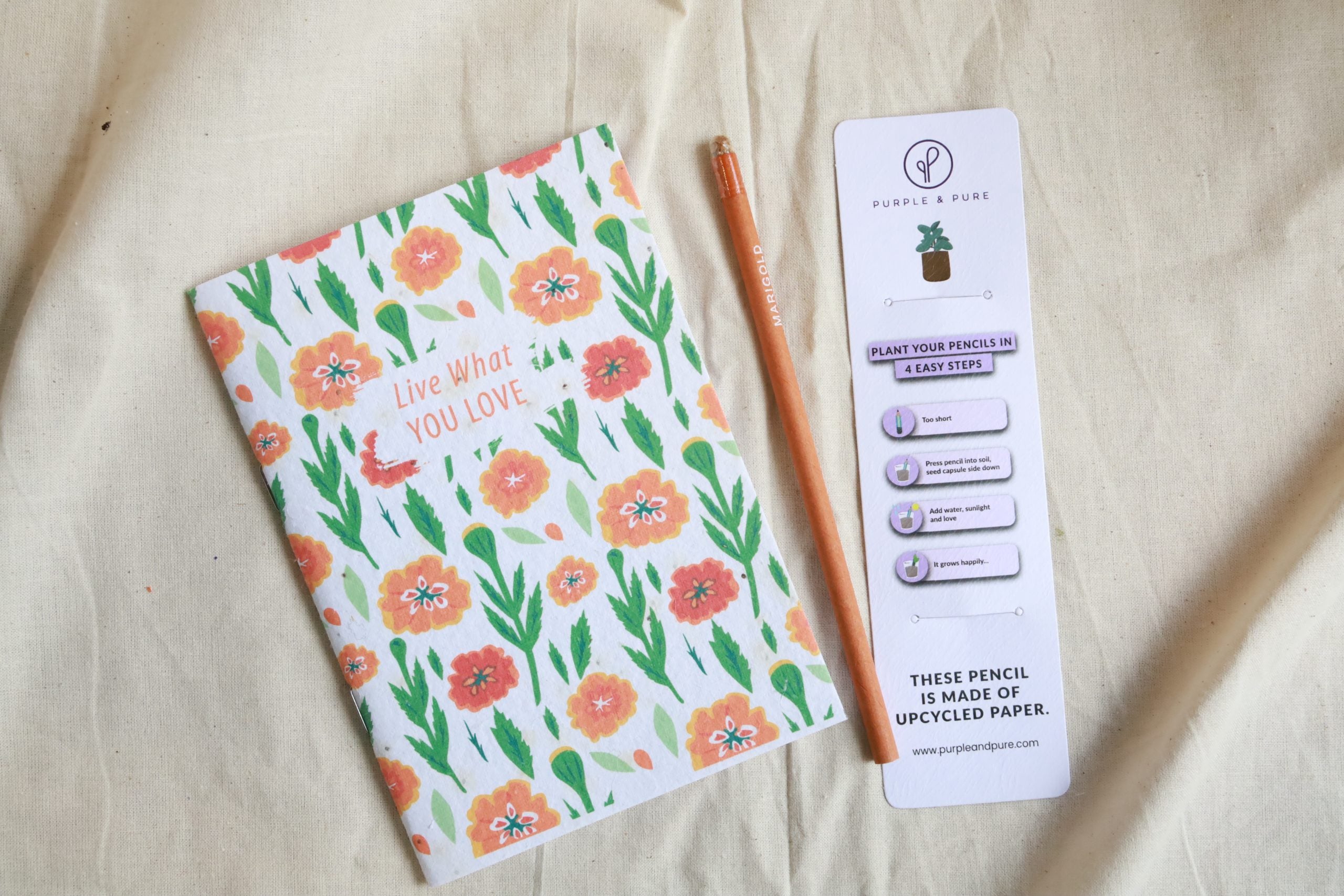 Marigold Pencil Set by Purple & Pure | Purchase at The Green Collective