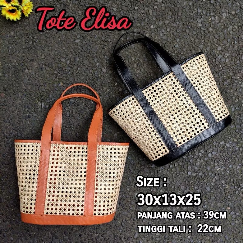 Women Rattan Bag with Genuine Leather