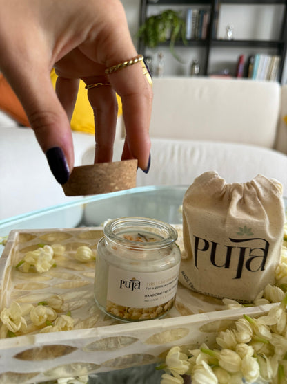 Timeless Jasmine Scented Soy Wax Candle by Puja