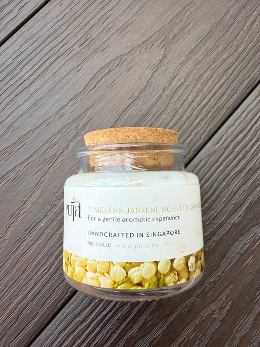 Timeless Jasmine Scented Soy Wax Candle by Puja