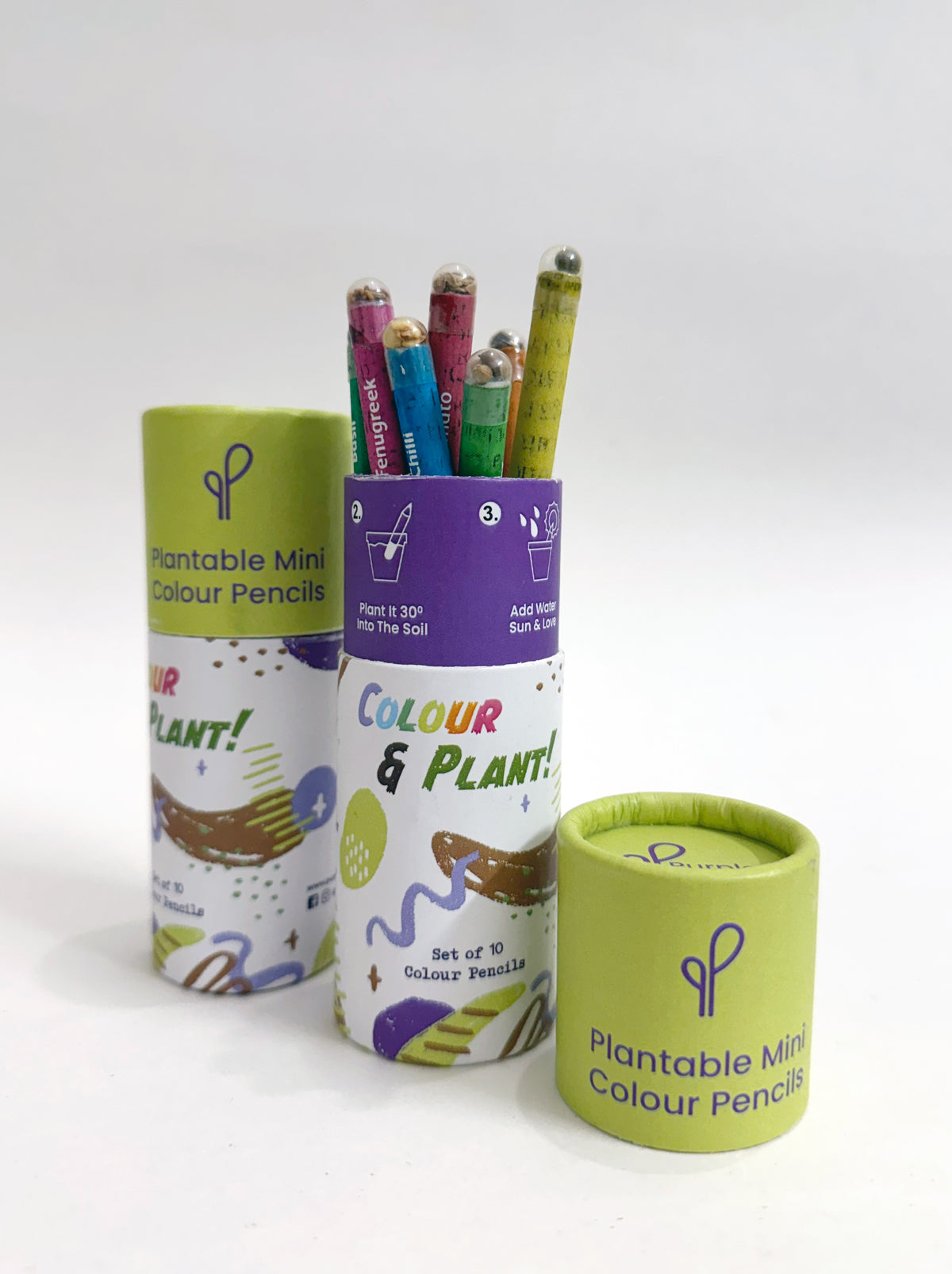 Purple & Pure Plantable Seed Coloured Pencils (Set of 10)