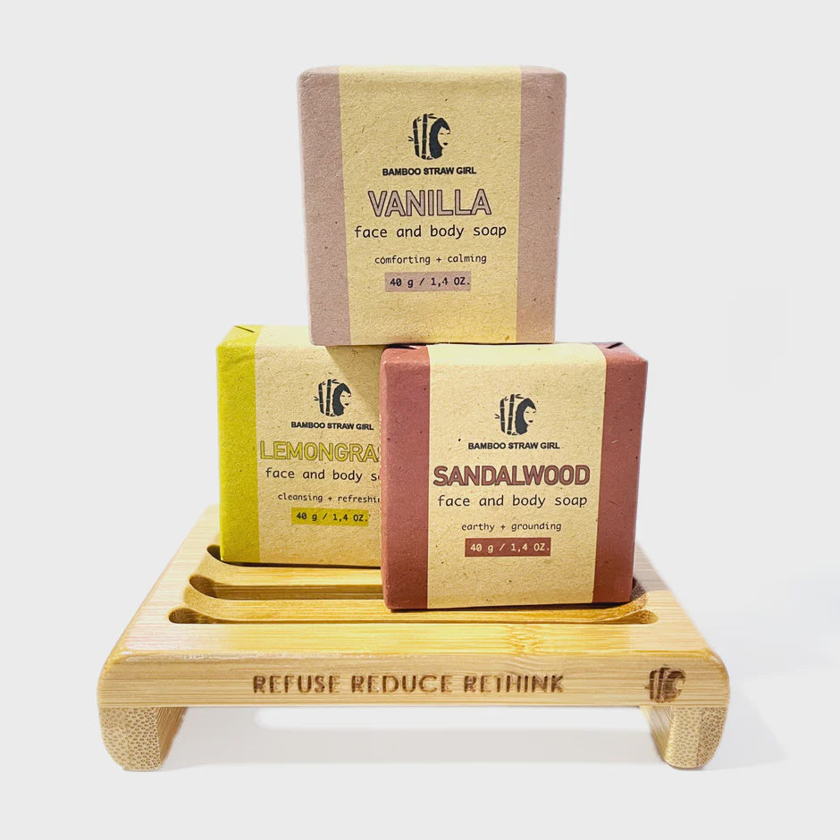 Bamboo Straw Girl Mini Soap Bar Sampler for Face & Body