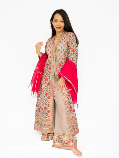 Kamal Pink & Gold Women Kurti & Pants Set