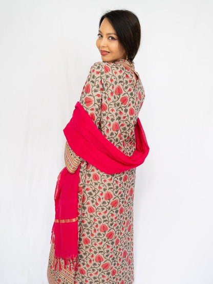 Kamal Pink & Gold Women Kurti & Pants Set