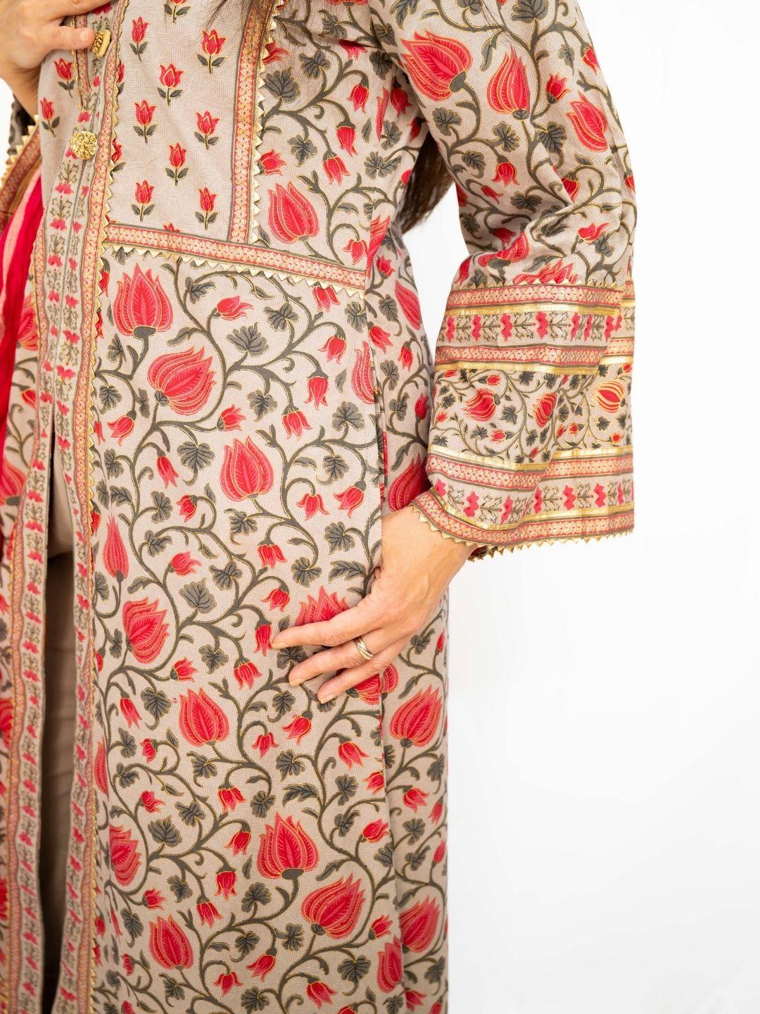 Kamal Pink & Gold Women Kurti & Pants Set