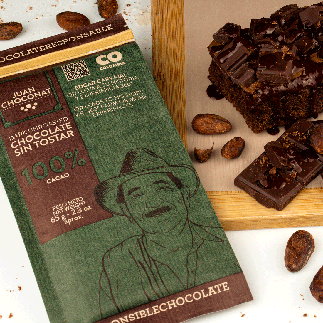 100% Unroasted Bar by Los Andes Co | Get it at The Green Collective
