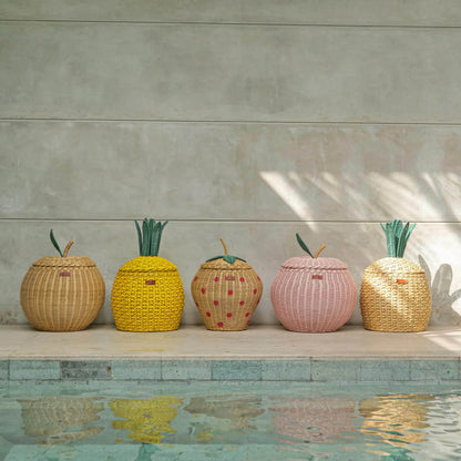 Momiji Pineapple Storage Basket - Medium Yellow