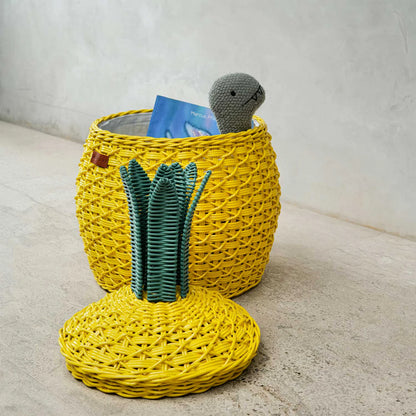 Momiji Pineapple Storage Basket - Medium Yellow