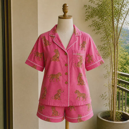 ViryaByUrbi 3-Pc Cotton PJ Shorts Set - Pink