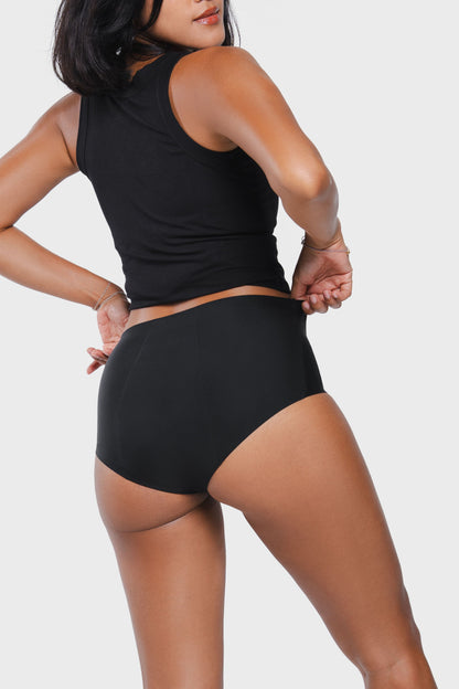 OZEE PERIOD UNDERWEAR MARGAUX BLACK - SEAMLESS HIGH WAIST HEAVY FLOW ( 4 - 6 HOURS ) FITS FOR TEENS TO ADULT