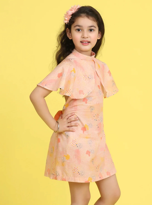 MMIKO LOLO Blush Broccoli Halter Dress in Organic Cotton | kids Fashion | The Green Collective SG