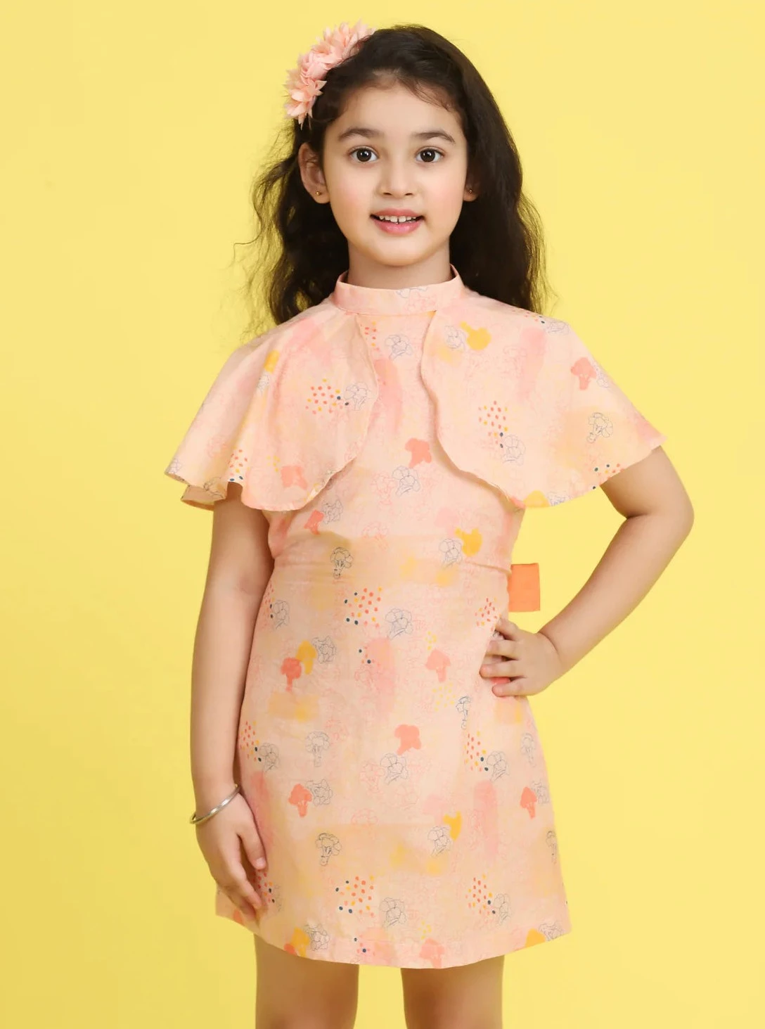 MMIKO LOLO Blush Broccoli Halter Dress in Organic Cotton | kids Fashion | The Green Collective SG