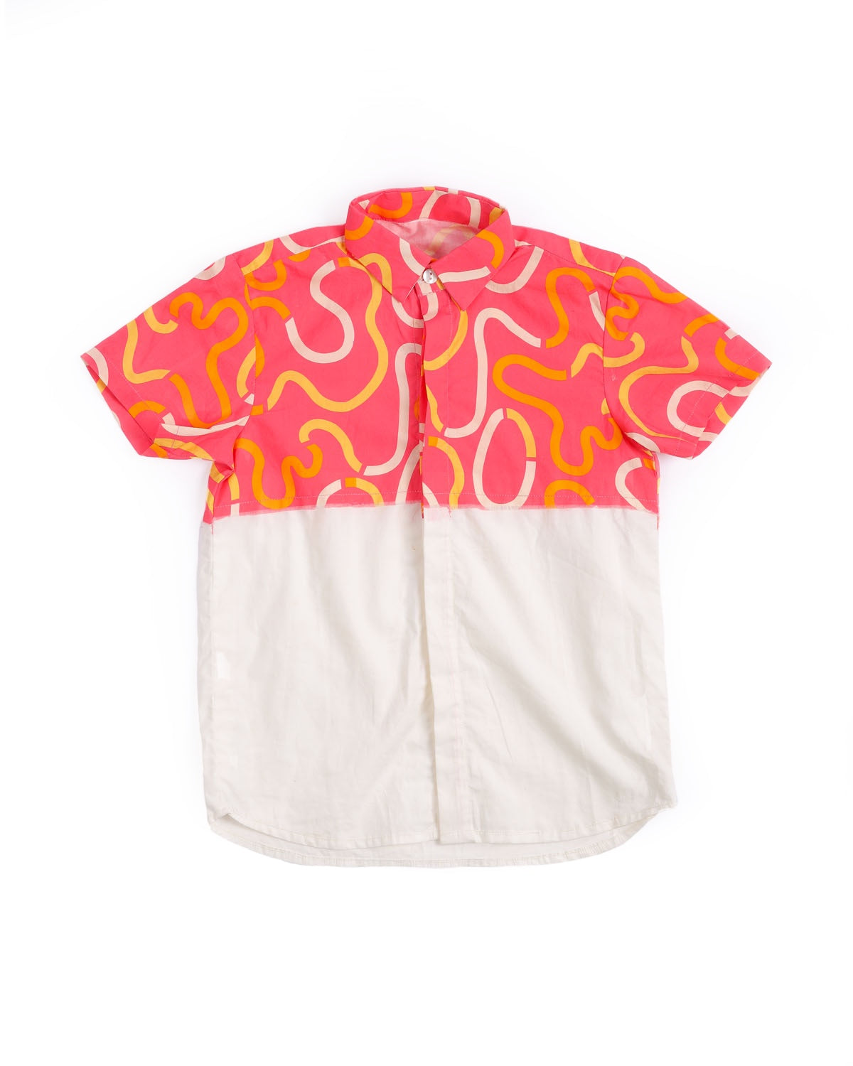 MIKO LOLO Swiggly Half and Half Shirt in Organic Cotton | kids Fashion | The Green Collective SG