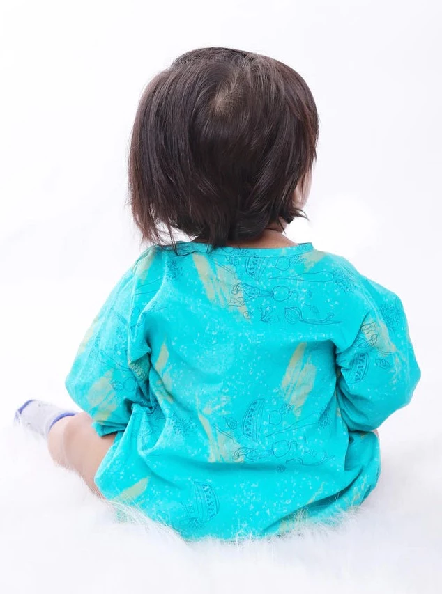 MIKO LOLO Teal Salad Unisex Onesie | kids Fashion | The Green Collective SG