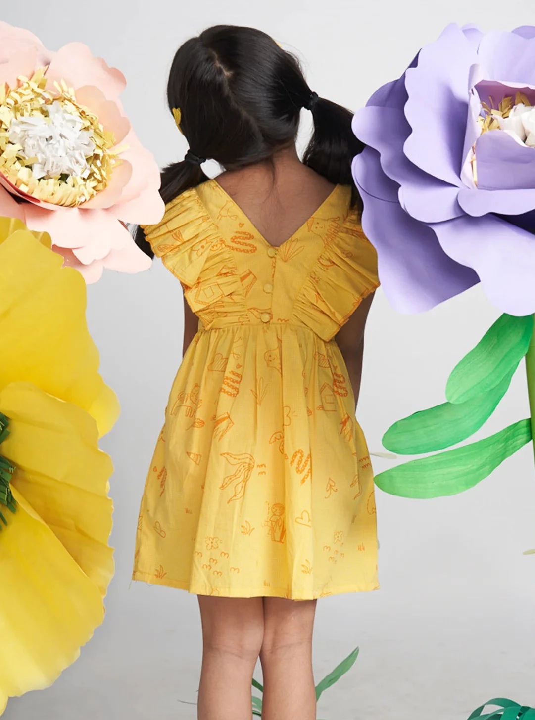 MIKO LOLO Wander Ruffle Dress in Organic Cotton | kids Fashion | The Green Collective SG