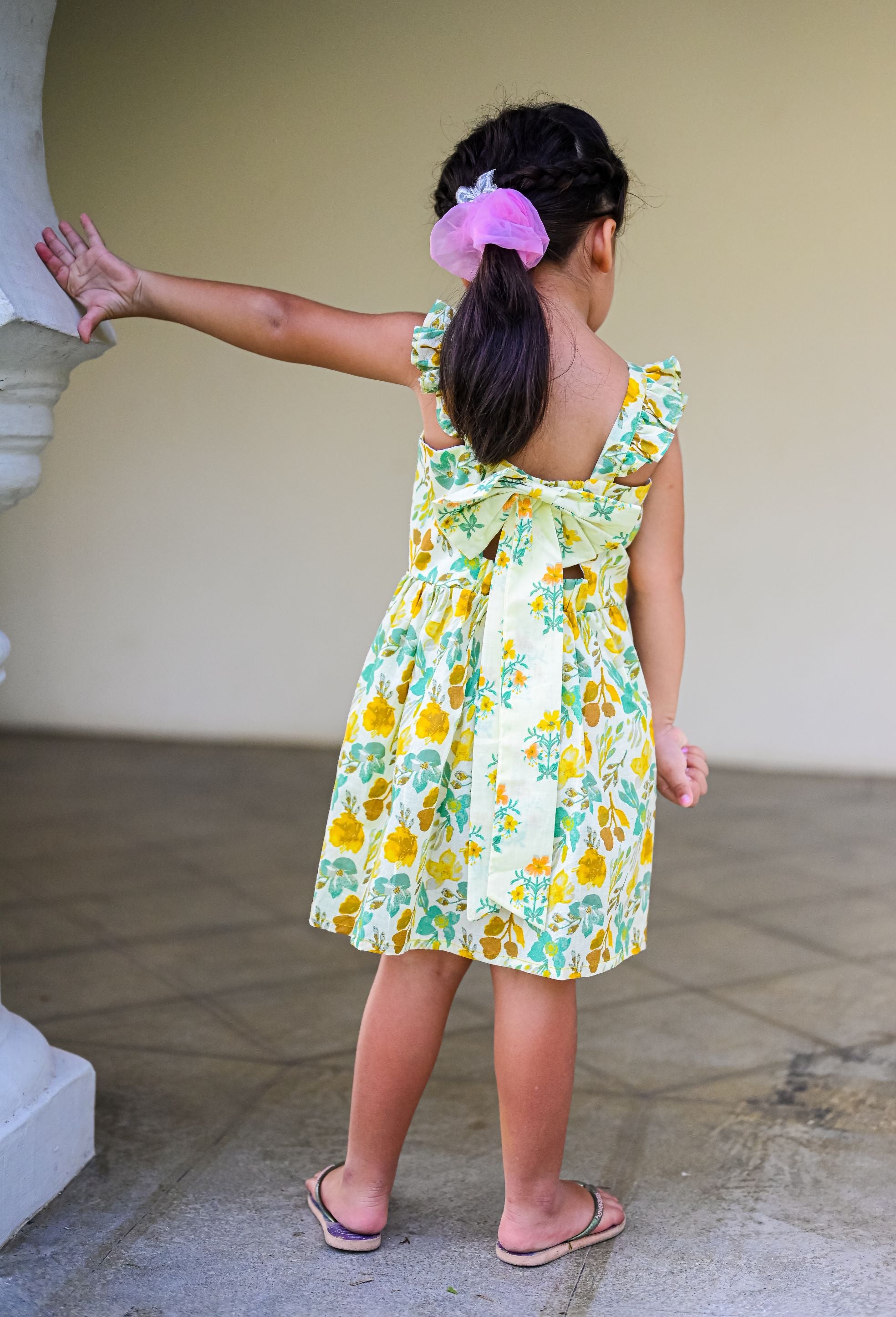 Nimbu Floral Frock Dress | kids Fashion | The Green Collective SG