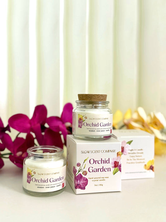 Slow Scent Company Orchid Garden Crystal Candle