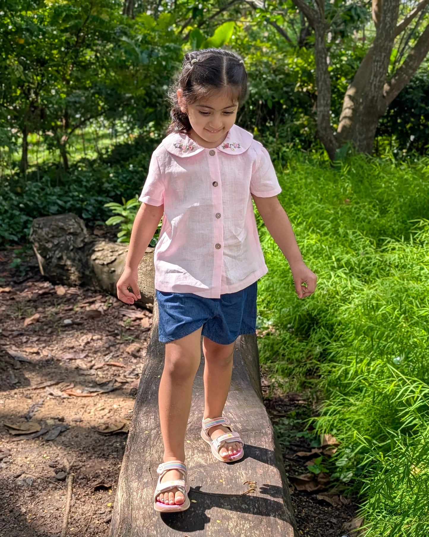 The Purestitch Collared Daisy Pink Shirt