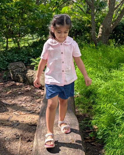 The Purestitch Collared Daisy Pink Shirt