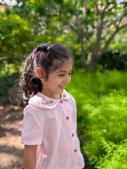 The Purestitch Collared Daisy Pink Shirt