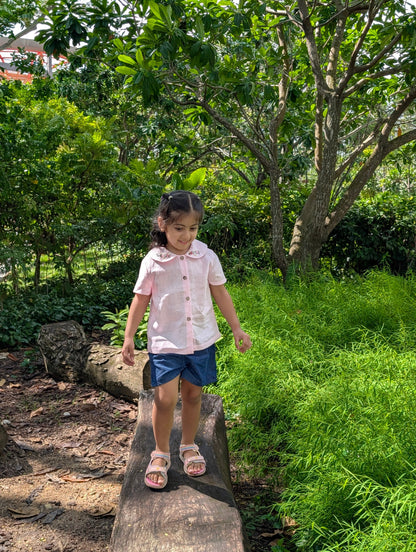 The Purestitch Collared Daisy Pink Shirt