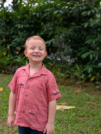 The Purestitch Pink tulip boys shirt