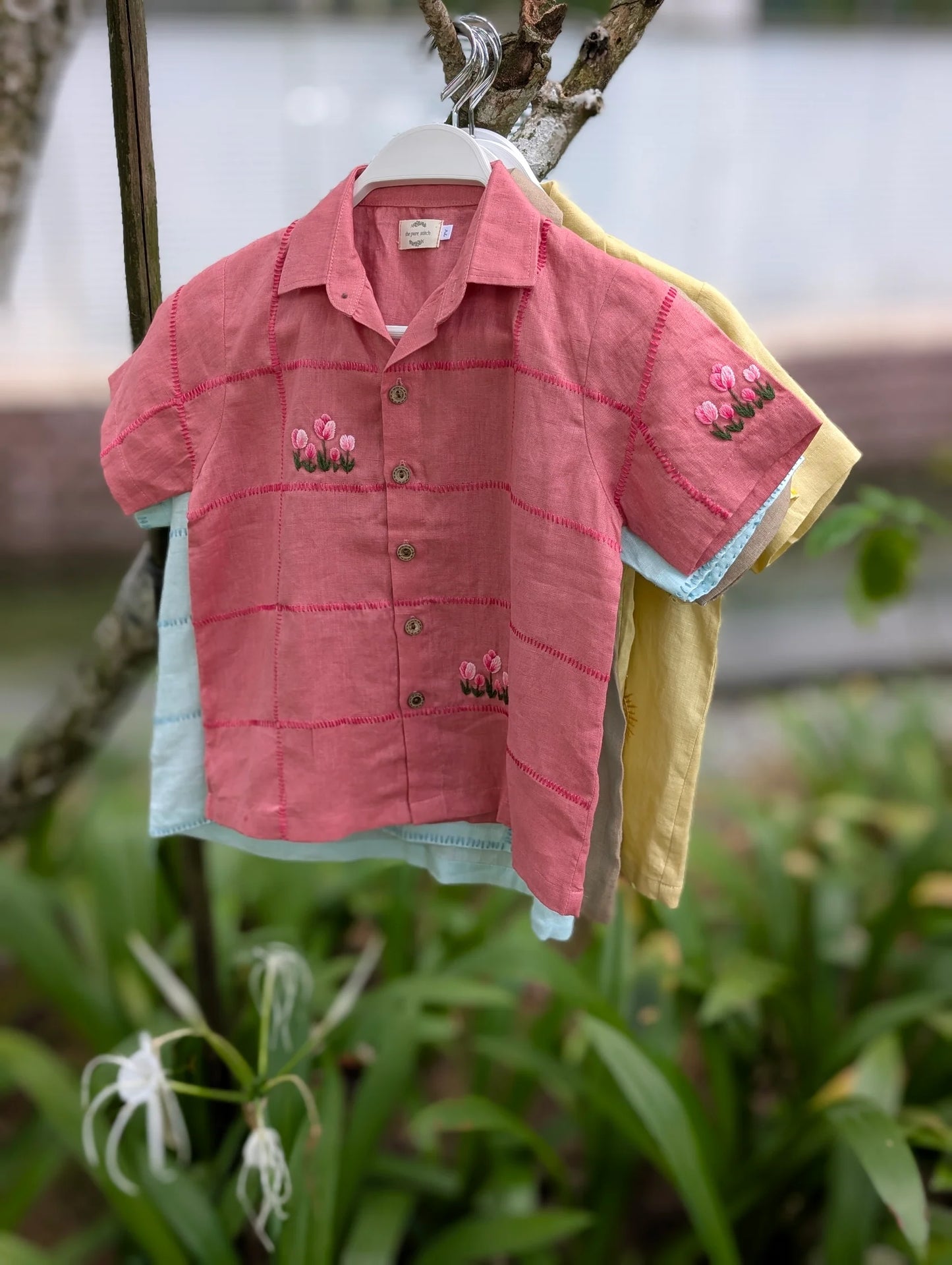 The Purestitch Pink tulip boys shirt