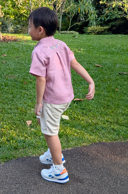 The Purestitch Explorer lavender 100% Pure Linen Shirt