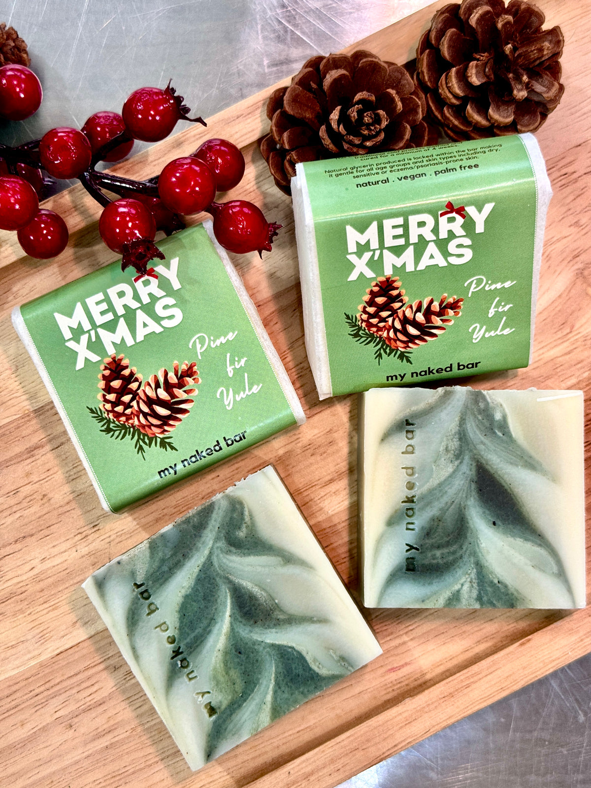 My Naked Bar Pine Fir Yule Christmas Soap Bars - Limited Edition