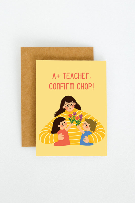 Teachers Day Plantable Greeting Cards - A+ Teacher. Confirm Chop!
