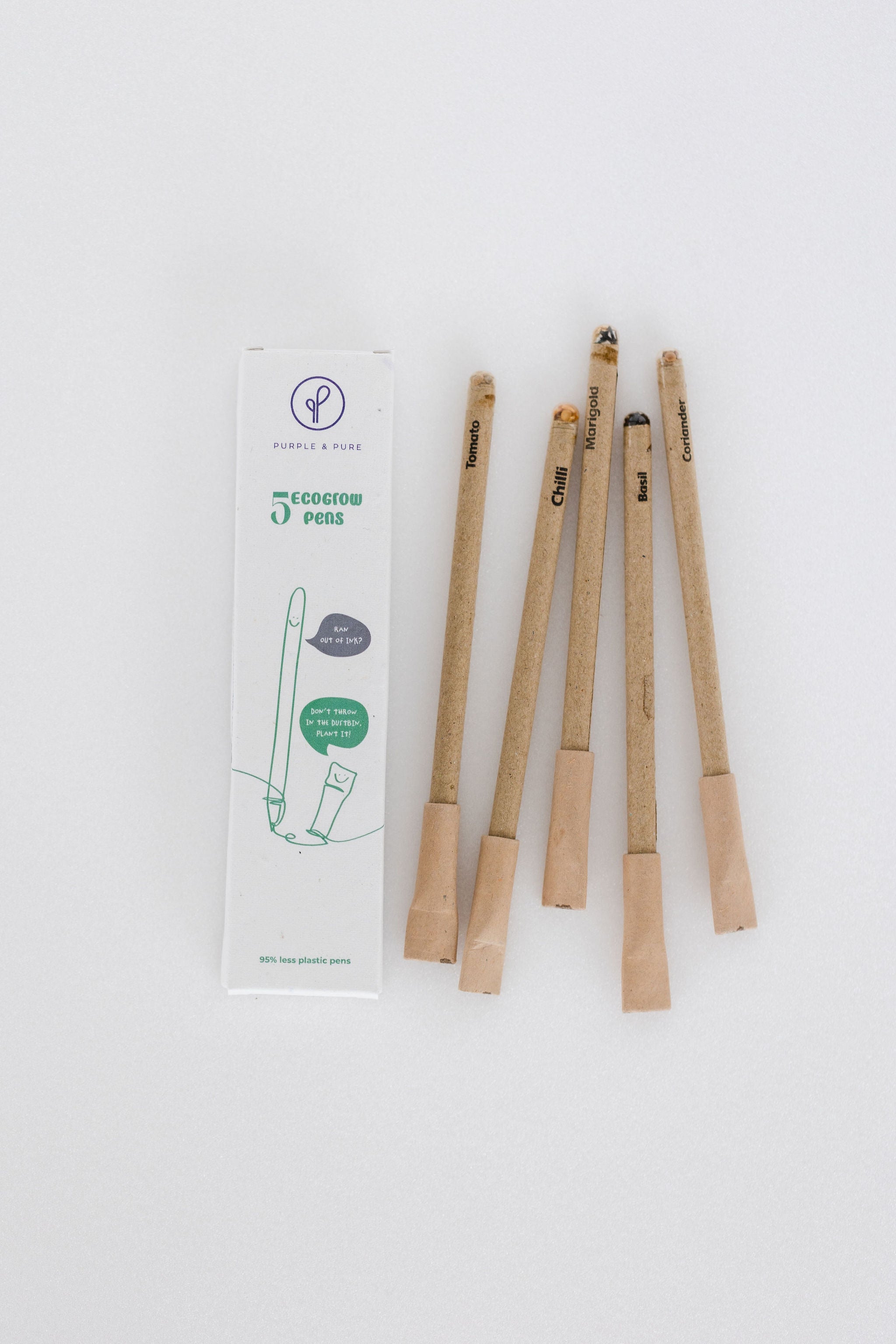 Purple & Pure Recycled Paper Plantable  Seed Pens - Gift Box