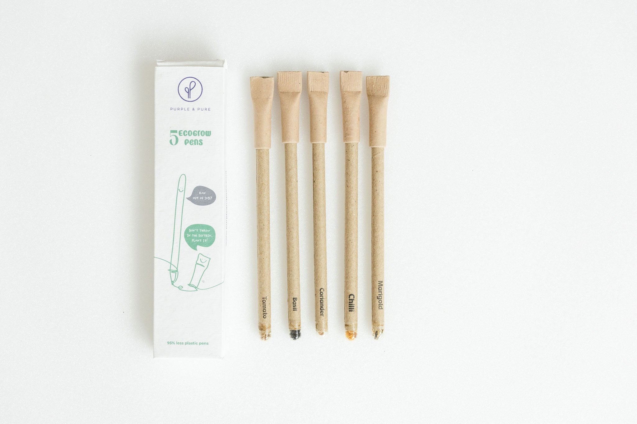 Purple & Pure Recycled Paper Plantable  Seed Pens - Gift Box