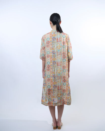 You Living Red Geometric Cheongsam Dress (Free Size)
