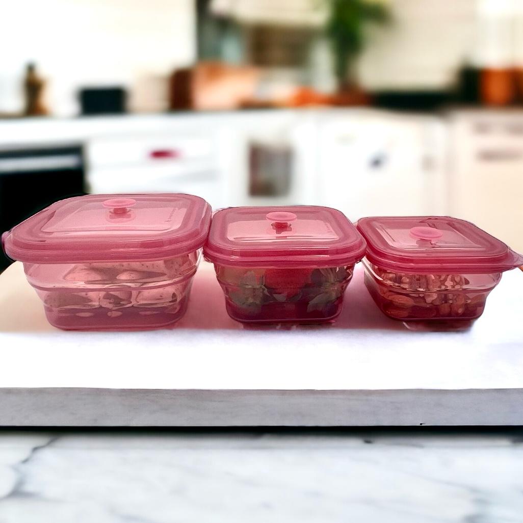 Unplastik Bundle Set of 3 Foldable Containers - 900ml+600ml+400ml | Food Storage | The Green Collective SG