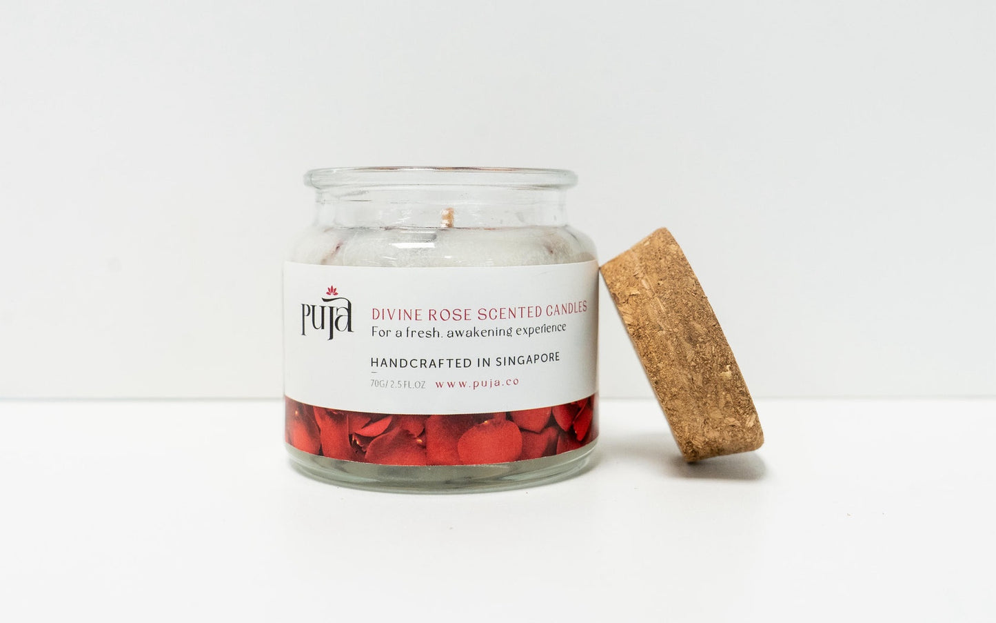 Divine Rose Scented Soy Wax Candle by Puja