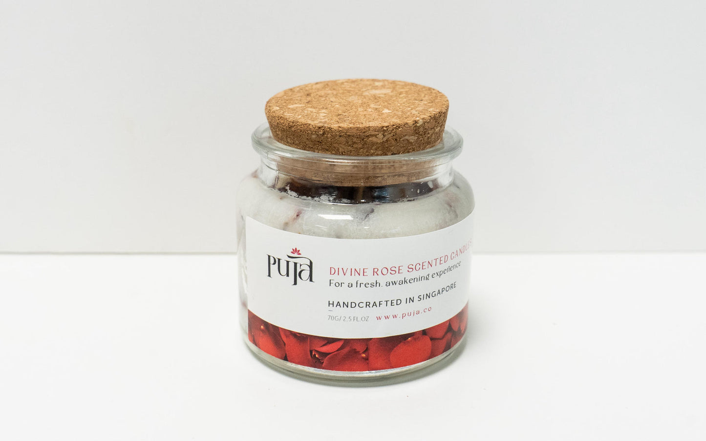 Divine Rose Scented Soy Wax Candle by Puja