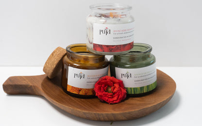 Divine Rose Scented Soy Wax Candle by Puja
